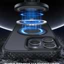 Lamicall Magnetic Case for iPhone 16 Pro Max, for Magsafe - [Anti-Slip Edge] Military Grade Shockproof Protection Translucent Hard Slim Magnet Protective Cover for iPhone 16 Pro Max 6.9 inches (Black)