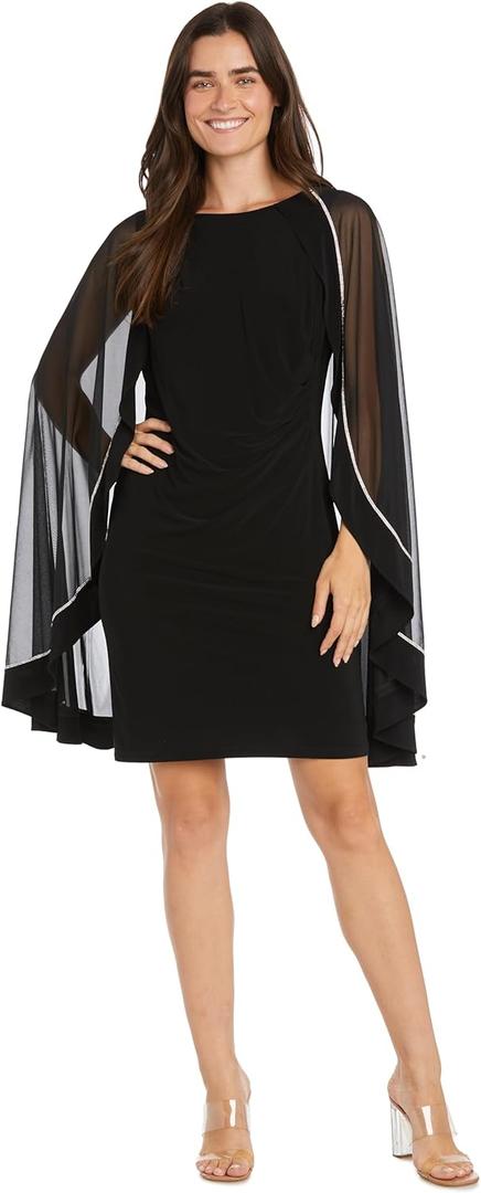 R&M Richards Women's Plus Size Crystal Glow Evening Dress, Black 14W