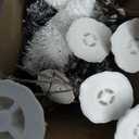 Hotop 28 Pcs Mini Artificial Christmas Village Tree Set Snow Christmas Pine Bare Branch Trees Xmas Street Lamp Post Miniature Park Bench Seat Cobblestone Street for Decoration(Vivid)