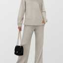 ANRABESS Women's 2 Piece Lounge Sets Casual Travel Outfits Wide Leg Tracksuit Sweatsuits Matching Set 2026 Fall Clothes (X-Large, Light Grey)