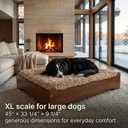 GLOSSGODS Elevated Wood Dog Bed Frame with Foam Mattress, WalnutPattern, XL