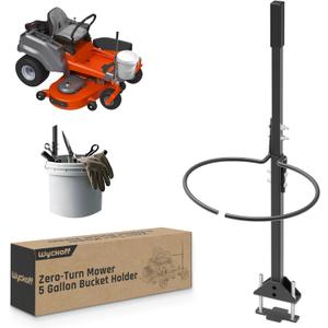 Wyckoff Zero-Turn Mower 5-Gallon Bucket Bracket Holder/Handle, Heavy-Duty Universal Fit for Lawn Debris & Tool Transport, 20 LBS Load Capacity, Quick Assembly & Rust-Resistant Steel Design