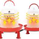 2Pack Chicken Waterer Heated for Winter 3L & 6L Chicken Water Heater with Adjustable Leg Support 35W BPA-Free Heated Poultry Waterer Heavy Duty All in One Heated Waterer for Chicken Coop