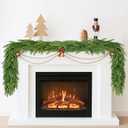 Christmas Garland Decorations Indoor Decor: 6 FT Artificial Realistic Pine Garland Green Faux Greenery Garland for Mantle Staircase Table Wall Outdoor Christmas Decorations