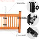 304 Stainless Steel Umbrella Holder for Deck Railing, Heavy-Duty Patio Umbrella Mount, Easy Installation Adjustable Outdoor Umbrellas Base(Grille, Black)