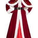 4 Pieces Mrs Claus Costume for Women, Adult Santa Costumes Claus Dress Christmas Outfit with Hooded Cape Gloves Belt (XX-Large)