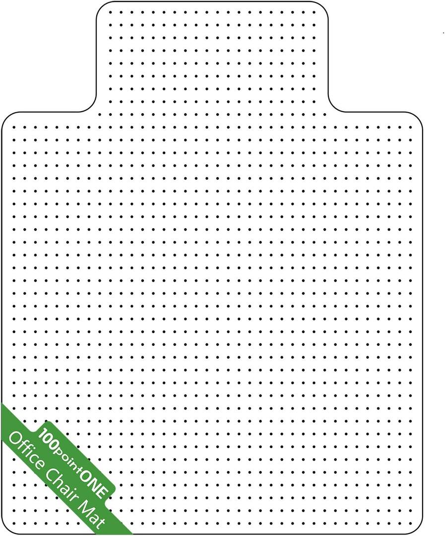 Office Chair Mat for Carpet - Clear Thick Desk Chair Mat for Carpet Plastic Floor Mats for Rolling Work and Gaming Chairs with Studs for Low Pile, Flat and No Carpeted Floors (45" X 53" with Lip)
