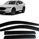 Window Visors for Mazda CX-5 2017 2018 2019 2020 2021 2022 2023 2024 CX-5 Sport Touring, CX-5 Grand Touring Signature CX5 Auto Ventvisor Rain Guards, Outside Mount Tape-On Side Window Wind Deflectors