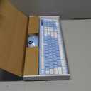 Wireless Keyboard and Mouse Combo, Full-Sized Wireless Keyboard and Adjustable DPI Mouse, 2.4GHz USB Receiver, Keyboard and Mouse for PC, Windows, Desktop, Laptop (Sky Blue-A)