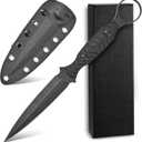C1340 Fixed Blade Knife AUS-10 Black Stonewashed Steel Blade G10 Handle EDC Straight Knife for Outdoor Camping Survival Hiking(Black)