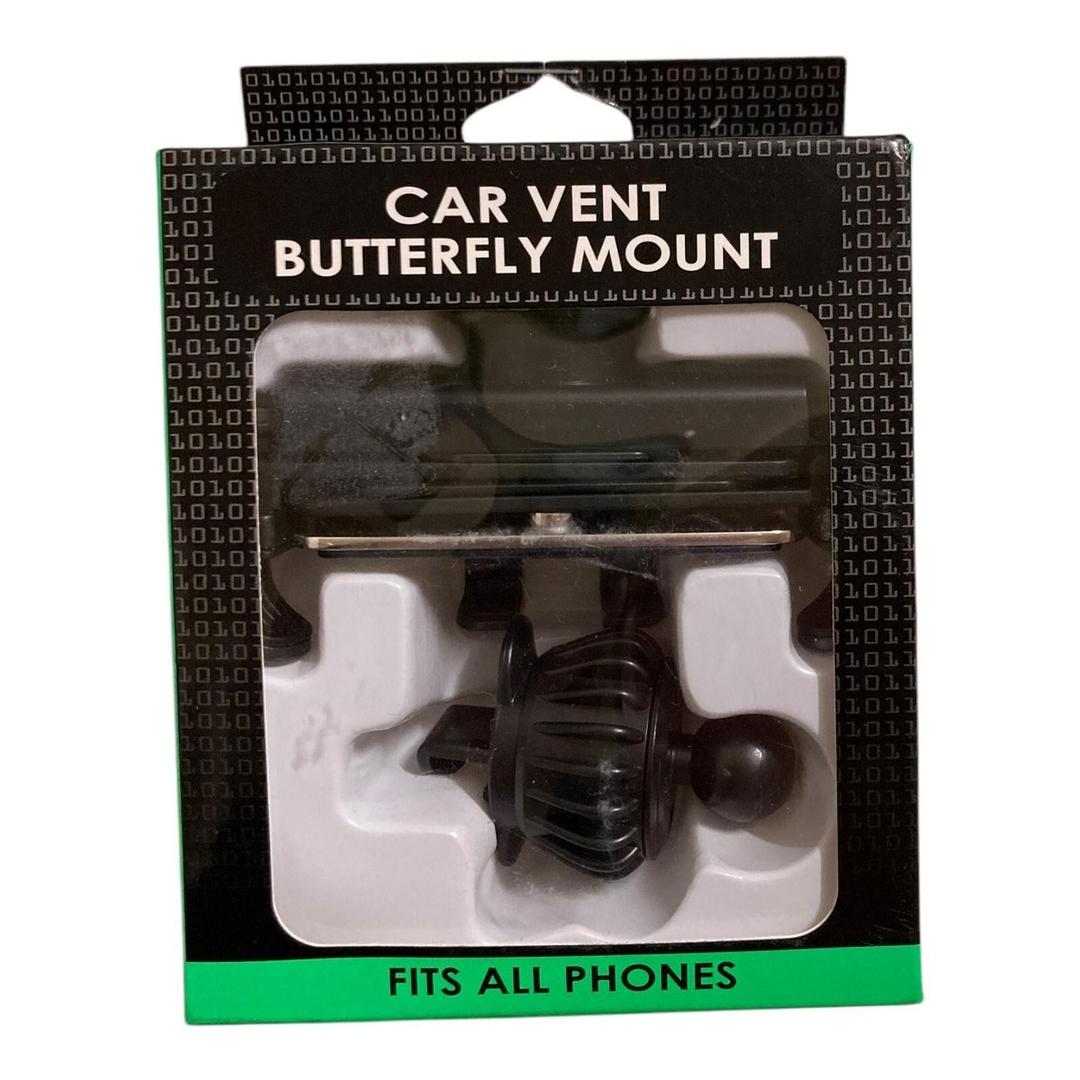 Car Vent Butterfly Mount Fits All Phones Black 