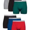 Hanes Men's Underwear Boxer Briefs Pack, Cool & Breathable Cotton Moisture-Wicking Underwear for Men, No Ride Up, Size Large