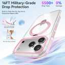 Summer Series 360 Spin Stand for iPhone 17 Pro Case (Compatible with MagSafe) [Military Drop Protection] Magnetic Clear Shockproof Protective for 17 Pro Phone Case 6.3'', Pink