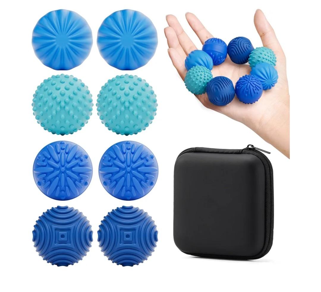 luckdoor Silicone Magnetic Balls Fidget Toys for Adults & Teens,8PCS Stress Relief Sensory Toys for Autism ADHD Anxiety,Fun Textures Gadgets,Office Desk Toy,Stocking Stuffers for Men Women Teen Gifts