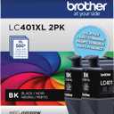Brother Genuine LC401XL 2PK High Yield 2-Pack Black Ink Cartridges