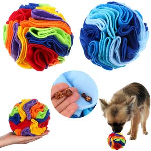 2 Packs Snuffle Ball for Dogs Stress Relief Interactive Dog Enrichment Toys Dog Sniff Mat Pet Snuffle Ball Toy Foraging Mat Dogs Treat Ball Pad Dog Puzzle Toys for Anxiety Relief Enhance Sniffing