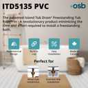OS&B ITD5135 - Two Piece PVC Pipe Freestanding Tub Drain Kit & Rough-In - Easy Installation, Asymmetrical Deck Plate, Water, Air, & Smoke Testable - Designed for 8"/10" Joist Spaces & Tight Bathrooms