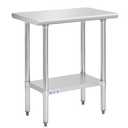 Hally Stainless Steel Table for Prep & Work 30 x 18 Inches, NSF Commercial Heavy Duty Table with Undershelf and Galvanized Legs for Restaurant, Home and Hotel