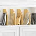4 Pack Wood Tray Dividers for Cabinet, Cookie Sheet Organizer for Cabinets, No-Cut Kitchen Cabinet Dividers, Cookie Trays for Kitchen, Utility Rooms, Pantry Storage
