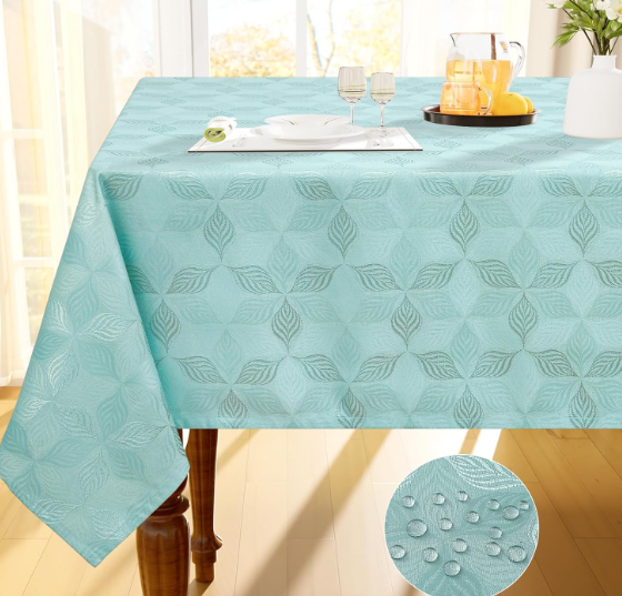Smiry Rectangle Thanksgiving Tablecloth, 52x70 Inch Fall Waterproof Damask Table Cloth, Autumn Leaves Fabric Jacquard Table Covers for Harvest Parties, and Holiday Dinner, Turquoise
Smiry Rectangle Thanksgiving Tablecloth 52x70 in Fall Waterproof Damask Table Cloth Autumn