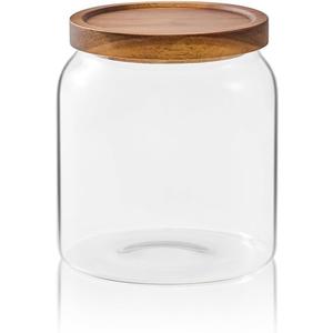 Sweejar Glass Jars for Laundry Room Organization, Half-Gallon Laundry Pods Container, Glass Food Storage Jars with Airtight Lid, 1 Pack, Press Lid