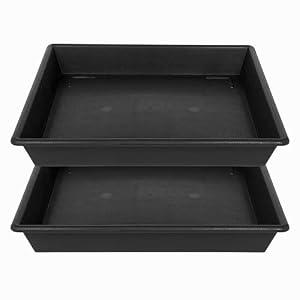 NIMYAU Square Plant Saucer 10 Inch 2 Pack 6 8 10 12 14 16 18 20 Inch, Plant Trays for Pots Heavy Duty Plastic Plant Saucers for Indoors Outdoors, Flower Pot No Holes Plant Drip Trays