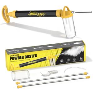 Diatomaceous Earth Powder Duster, Powder Sprayer with Adjustable Length 4FT, Multi-Purpose Application for Indoor Outdoor Garden (Yellow)