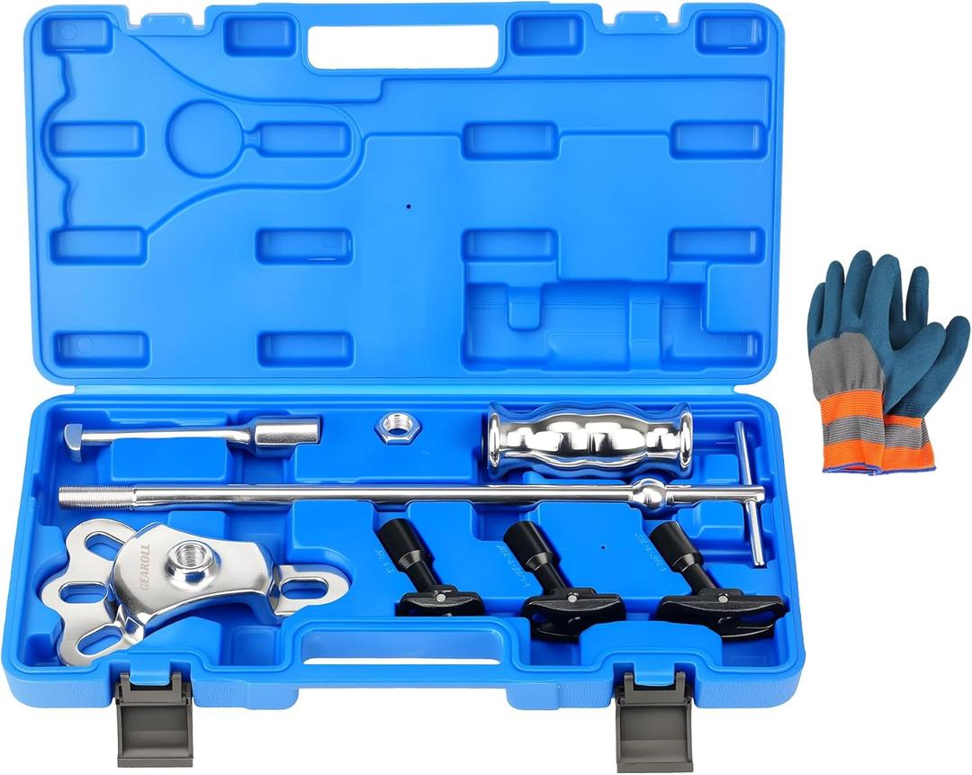 Rear Axle Bearing Remove Puller Tool Kit, Slide Hammer and Bearing Remover Set with Slide Hammer Yoke and 3 Rear Axle Puller Adapters, 1" to 2-7/8" IDs