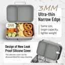 Stainless Steel Bento Lunch Box for Kids,Leak-Resistant Small Snack Box,2 Compartment Lunch Container,Stainless Steel Latch,Compact Metal Lunch Box for School,BPA-Free,Not insulated(Grey)