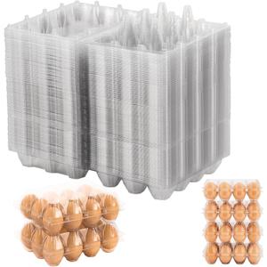 Egg Cartons 100 Packs, Plastic 3x4 Grids, Clear Egg Cartons Cheap Bulk for 12 Eggs  Ideal for Refrigerator Storage, Chicken Farm, Farmers Markets & Commercial Display