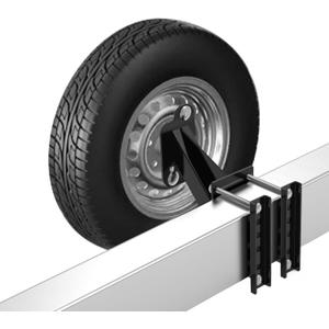 Qualward Spare Tire Mount Bracket for Trailer, Spare Tire Carrier Powder Coat Steel Black, Fits Most 4 & 5 & 6 Lugs Wheels on 4", 4.5'', 4.75'', 5" or 5.5" Bolt Patterns (2 Nut 4- 5.5 Inch)