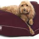 Majestic Pet Rectangle Medium Dog Bed Washable  Non Slip Comfy Pet Bed  Super Value Crate Pet Pillow  Puppy Kennel for Sleeping - Medium Breed 35 x 28 Inch  Solid Burgundy