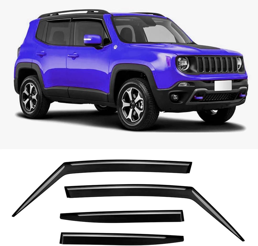 Rain Guard 4-Piece for 2015-2021 Jeep Renegade Windows Visor Shield Shade Smoke 94368