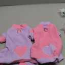 2 Pack Dog Pajamas Small Sized Dog Fleece Pajamas Cute Dogs Fleece Sweater Doggy Sweater Love Pattern Onesies for Pjs Small Dogs Valentines Clothes (Small(suggest length of back 10.2''), Pink)