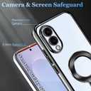 Magnetic Case for Samsung Galaxy S25 Edge, MagSafe Compatible, Clear Shockproof Protective Case with Ring Stand, Lightweight Electroplated Phone Case for Samsung S25 Edge, Black