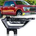 Right Passenger Side LED Fog Light Compatible for 2021 2022 2023 Ford F150 F-150 Front Bumper Light W/Bulbs W/O Wiring Harness Driving Lamp Assembly RH FO2593259 19629100 ML3Z15200C
