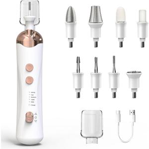 Cordless Electric Nail File Set, Portable Electric Nail Drill Machine,Professional Manicure Pedicure Kit, 5 Speeds Hand Foot Care Tool for Calluses, Thick Nails, Grind, Trim, Polish