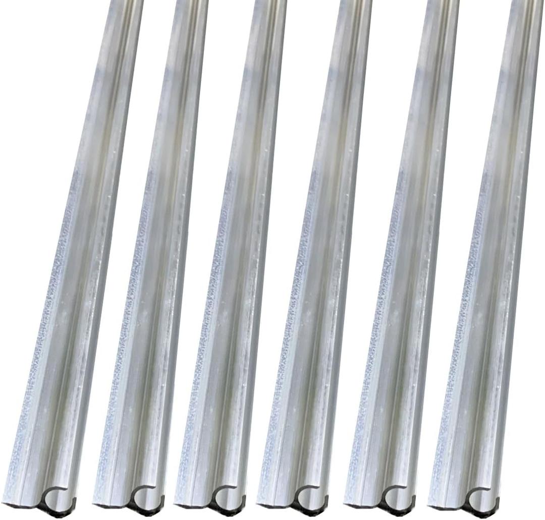 6Pcs Awning Rail C Channel 6X60cm RV Aluminum Awning Channel Strips for All Campervan, Caravan, Camping Tent Equipment Awnings Accessories