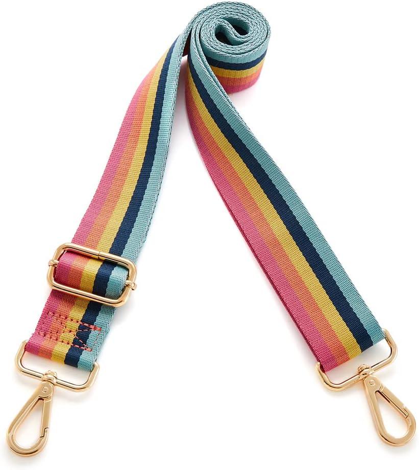 Kolti Purse Strap Replacement Crossbody Handbag Stripe Wide Adjustable (Gold Buckle-39)