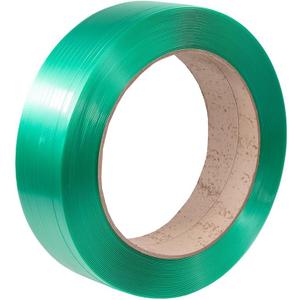 Mytee Products 5800'x 1/2"x 0.025" Hand Grade Polyester (PET) Packaging Strapping Roll - Green 16"x6" Core Size AAR Approved - 780 lbs Break Strength - UV, Water & Rust Resistant Roll