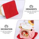 PRETYZOOM 5Pcs Japanese Maneki Lucky Money Cat Fengshui Waving Cat Chinese Statue Housewarming for Car Dashboard Figurines, Front Desk, Car, Business Openings Welcoming Good Luck Wealth 1.8x1.3 Inch