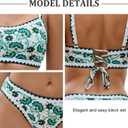 SEAFORM Women Two Piece High Waisted Bikini Set Boho Floral Print Swimsuit Tummy Control Bathing Suits Sexy Vintage Swimwear (Green, L)