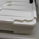 IRIS USA 19 Qt Stackable Plastic Storage Bins with Lids, 6 Pack - BPA-Free, Made in USA - Discreet Organizing Solution, Latches, Durable Nestable Containers, Secure Pull Handle - Pearl