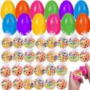 HIKISS 12 Pack Easter Eggs Fillers Fidget Stress Balls, Easter Basket Stuffers Squeeze Sensory Squishy Balls Fidget Toys for Kids, Easter Eggs Hunt Party Favors Classroom Prizes