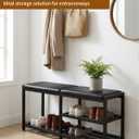 33“ Iron Shoe Rack Storage Bench for Entryway, Holds Up to 560lb, 11.8 inches x 33.26 inches x 16.5 inches