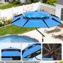 Above Ground Pool Umbrella, 6 ft Adjustable Poolside Umbrella & Pool Sun Shade, Pool Shade for Above Ground Pools