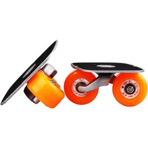 Orange Portable Roller Road Drift Skates Plate Anti-Slip Board Aluminum Truck with PU Wheels with ABEC-7 608 Bearings Medium