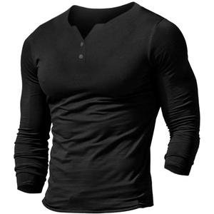 Muscle Alive Mens Summer Casual Short Sleeve Henleys T-Shirt Single Button Placket Plain v Neck Shirts (Large, Z-black)