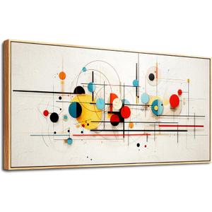 hyidecorart Wood Framed Canvas Wall Art For Living Room Large Wall Decorations For Bedroom Room Office Wall Decor Color Line Color Block Abstract Wall Painting Prints Pictures Artwork Home Decor (40L" x 20W")