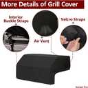 Built-in Grill Cover 38 Inch for Outdoor Island Grill, 600D Premium Built in Barbecue Grill Top Cover with Straps for Napoleon, Bull, Blaze, KitchenAid, Coyote etc, 38" x 28"x 24"